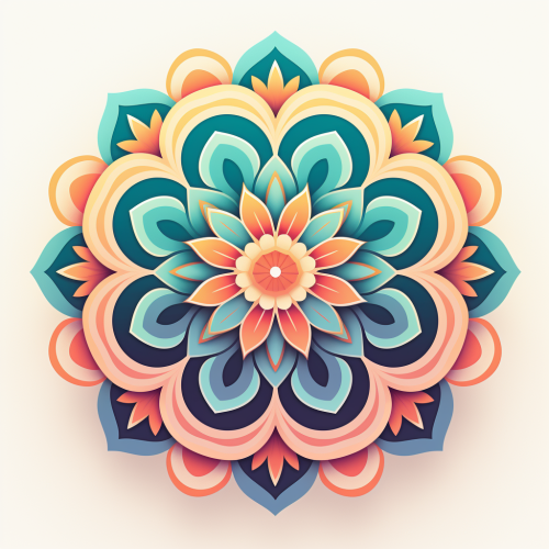 Colorful minimal mandala design