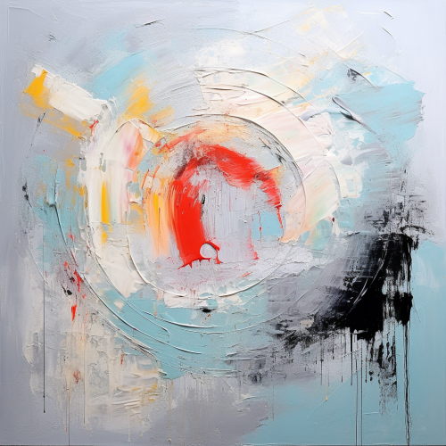 Delicate paint smears on gray backdrop