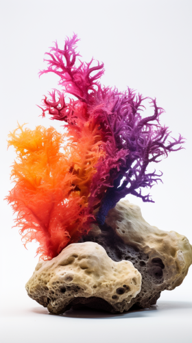 Brightly Colored Sea Moss on Rock