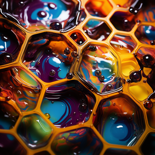 Colorful Enamel Kintsugi Hexagons Melting Beautifully