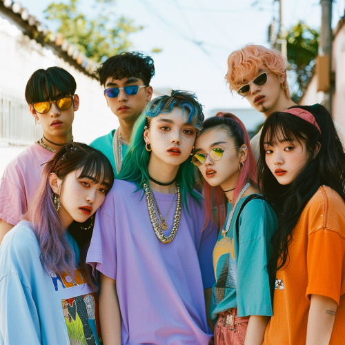 5 young people posing photo