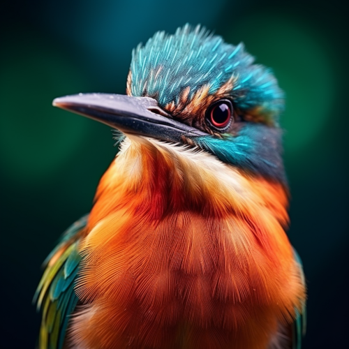 Vibrant bird with captivating gaze