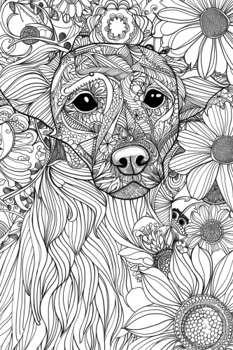 Kids Dog Mandal Coloring Page