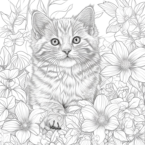 Kitten Coloring Page