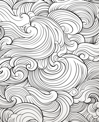 Coloring Page with Vintage Pattern Cartoon