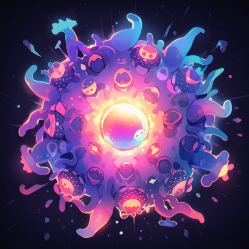 Illustration of colourful virus