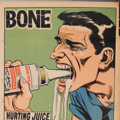 Comic Book Style Advertisement Man with Pained Expression