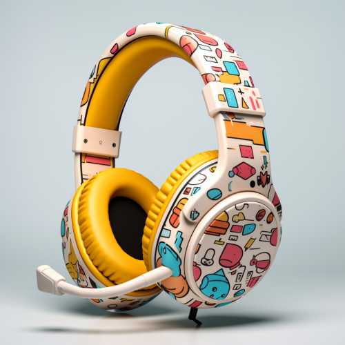 Comic gaming headset with vibrant designs