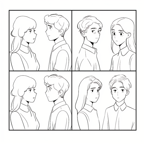 Black and White Comic with Simple Characters