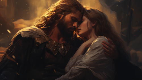 Oil painting of commandments being kept