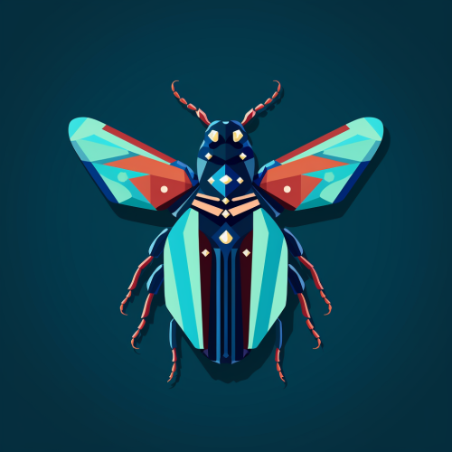 Computer bug symbol in vector drawing