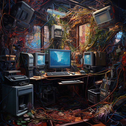 Realistic interior of computer's mind