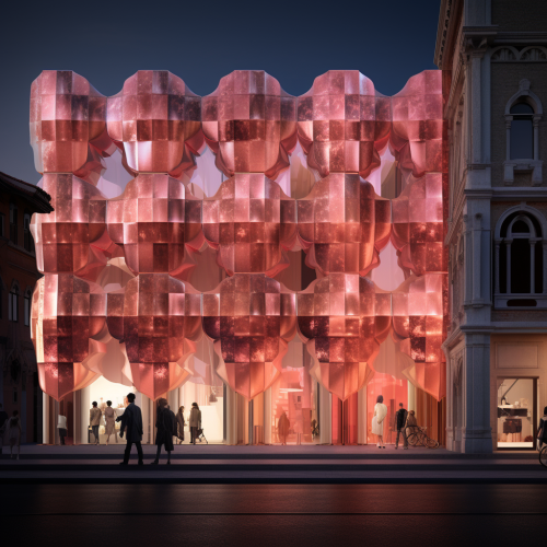 Nighttime exterior concept palace in Venice