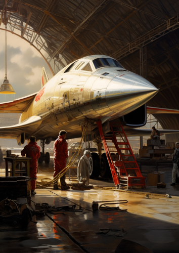 Concorde being prepared for flight Concorde being prepared for flight