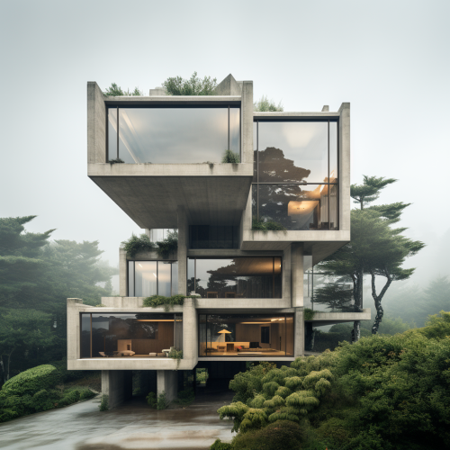 Modern three story concrete house
