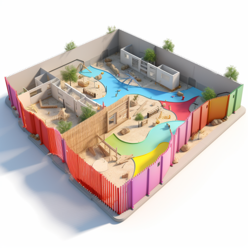 Construction Building with Temporary Fencing Construction Building with Temporary Fencing