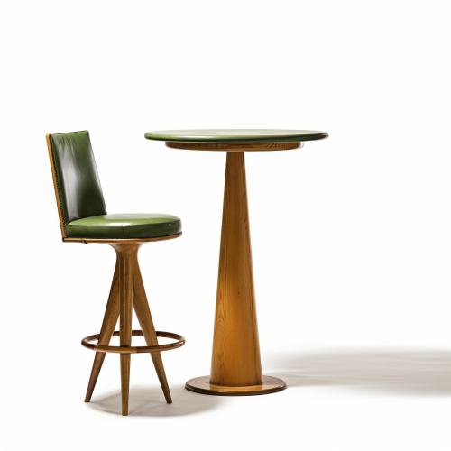 Modern green bar chair and wooden plane table Modern green bar chair and wooden plane table