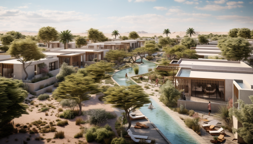 Contemporary residential compound with green spaces