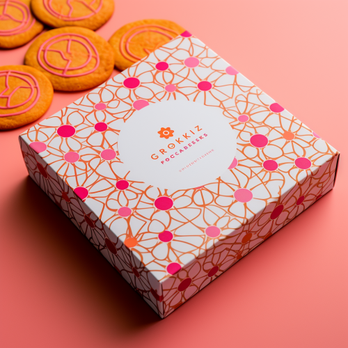 Circles with Asterisks Cookie Box Design