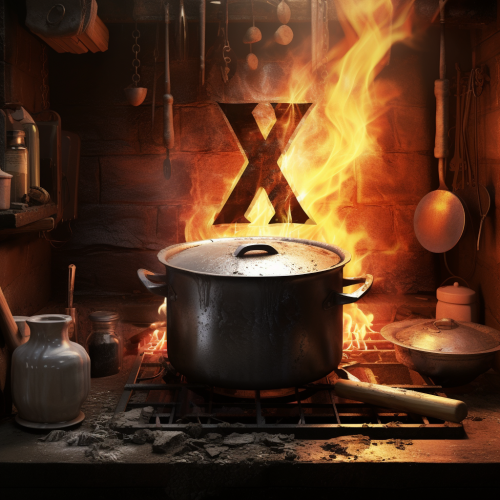 Cooking the letter X in the kitchen