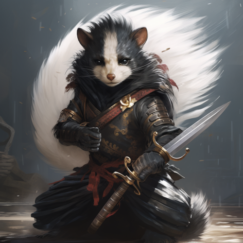 Cool female skunk spreading love and kindness