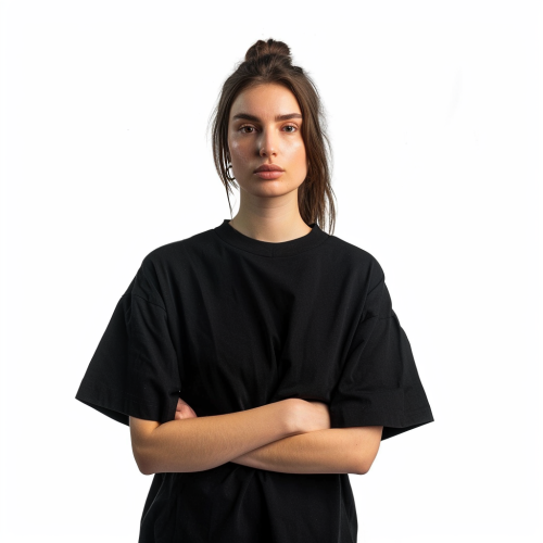 Handsome European female model in cool pose