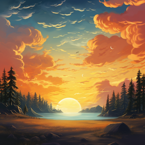 Beautiful nature with sky and sun Beautiful nature with sky and sun