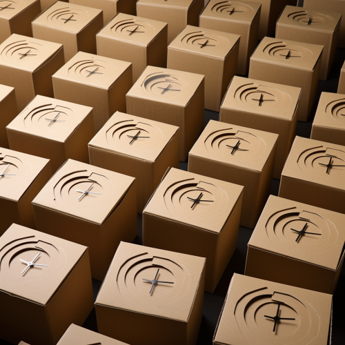 Series of smaller corrugated clock boxes
