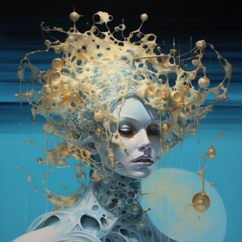 Beautiful cosmic cyan and white gold image