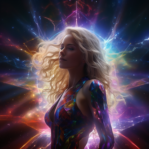 Beautiful Cosmic Starwoman in Full Body Shot