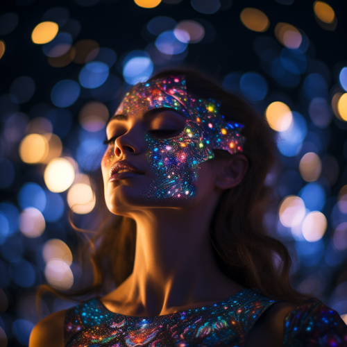 Iridescent Starwoman in Full Body Shot