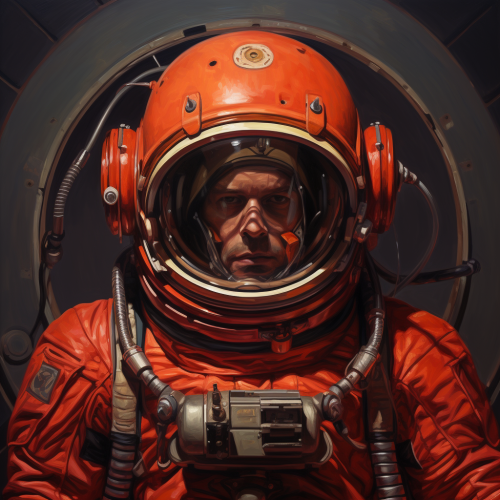 Cosmonaut in Suit with Alien