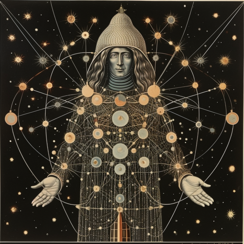 Cosmonaut exploring the night sky