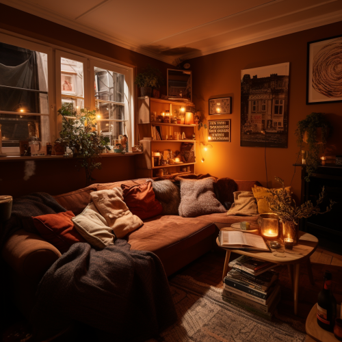 Cozy small living room with stylish decor