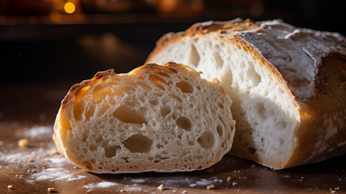 Delicious country bread slice on a plate