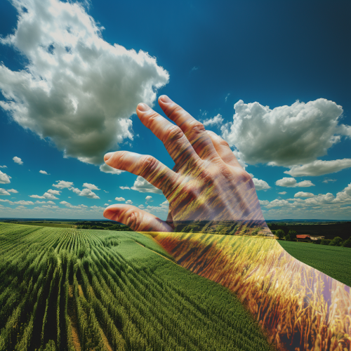 Vibrant Hand Palm in Countryside Vibrant Hand Palm in Countryside