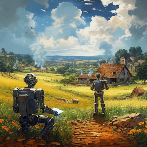 Robotic Attack on Countryside Village