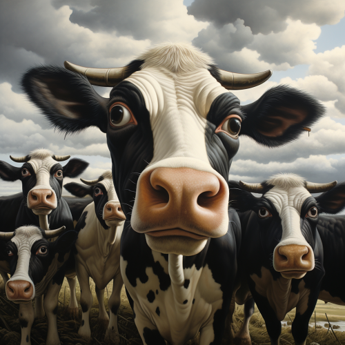 Group of grazing cows on a field Group of grazing cows on a field