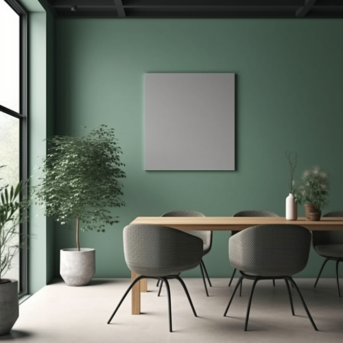 Cozy modern scandinavian interior wall with dining table