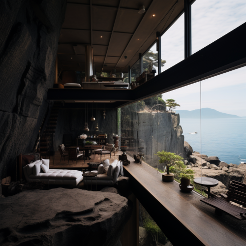 Cozy Rock House on Ocean Cliff