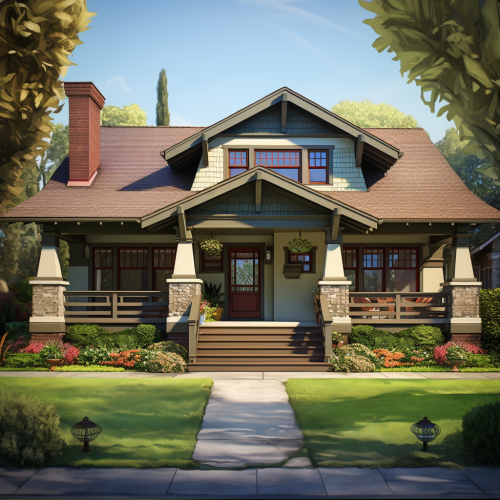 Craftsman house styles in realistic design