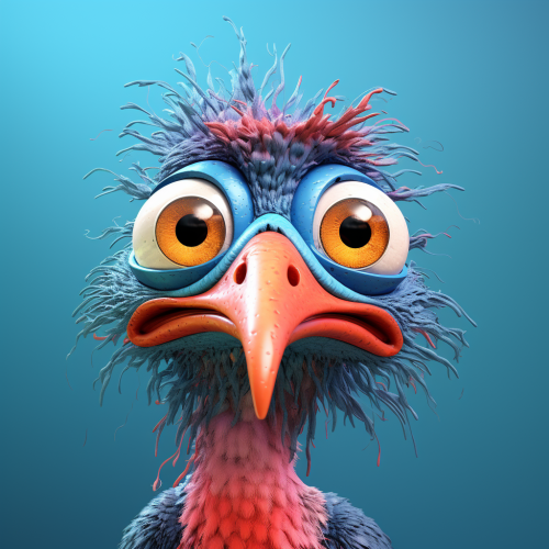 Crazy Cartoon Bird Closeup
