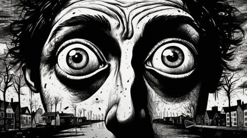 Man with Crazy Pop Art Eyes