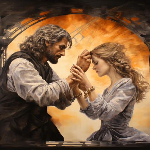 Two figures in the Creation of Adam painting