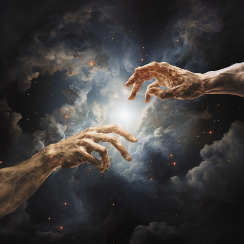 Galaxies and nebulae in  Creation of Adam