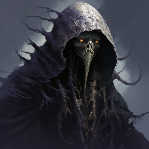 Creepy humanoid shadow being artwork