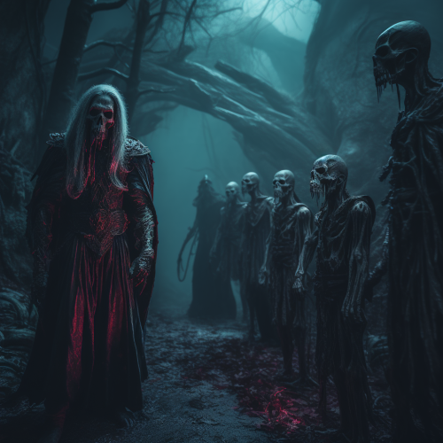 Image of creepy ghouls in cinematic composition