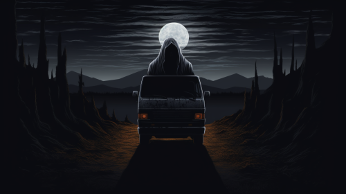 Creepy Man Crawling Out of Van