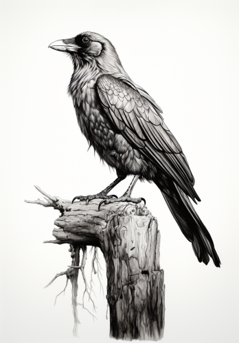 Beautiful crow cawing in monochrome Beautiful crow cawing in monochrome