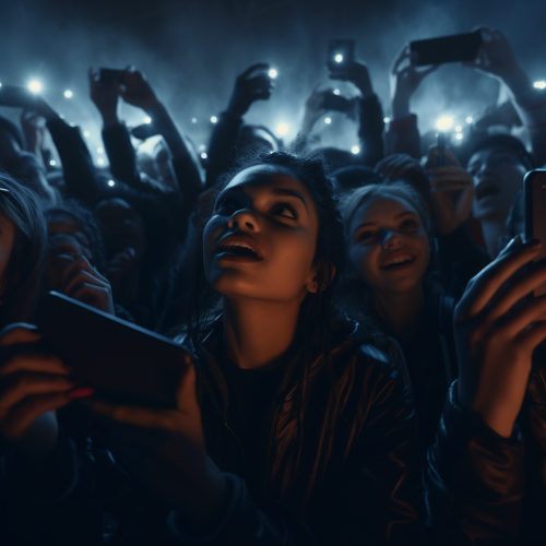 Crowd at Rave Filming on Phones